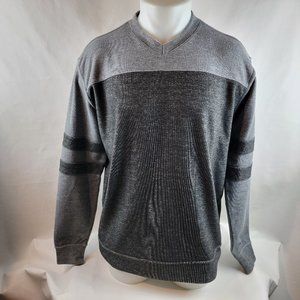 Straight Down Sweater Mens Medium Grey V Neck Golf Casual Performance Rayon